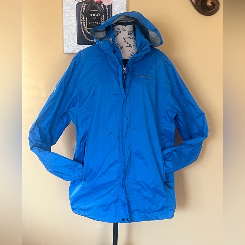 Marmot Men's Vibrant Blue Raincoat size L - Picture 11 of 17